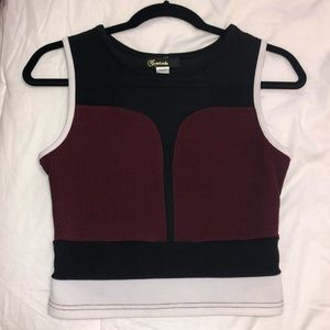 Maroon and black crop top